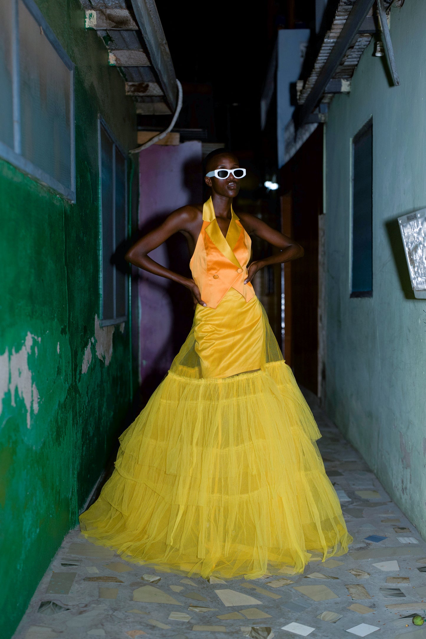 Ubukwe Yellow Tulle Skirt